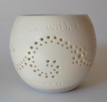 studio1world bahai inspired art - Porcelain Bowl of Light : Tea Light Holder